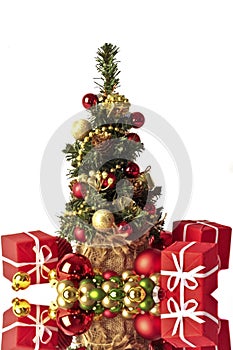 Cute little christmastree with ornaments