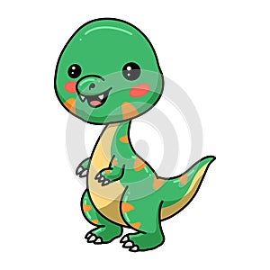 Cute little dinosaur cartoon standing