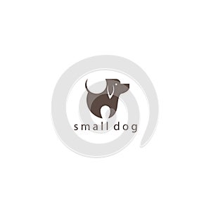 Cute little dog logo illustration design vector template