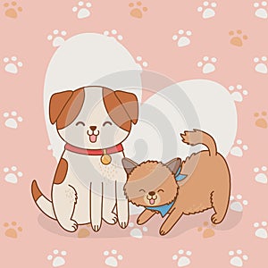 Cute little doggy and kitty mascots