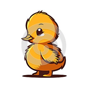 Cute Little Duck Mascot Cartoon Vector Illustration
