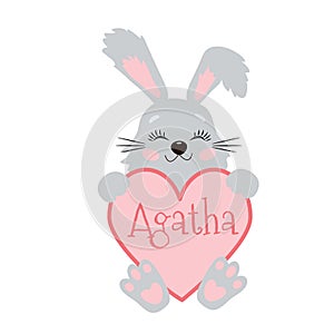 Cute Little Easter Bunny Vector Illustration