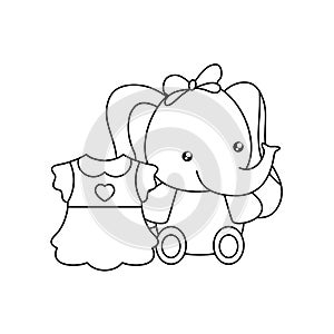 cute little elephant baby with dress girl