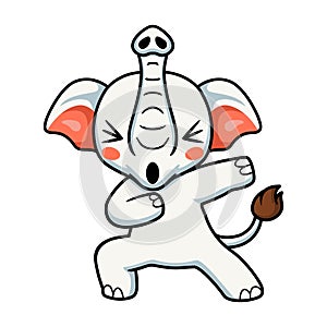 Cute little elephant cartoon dancing