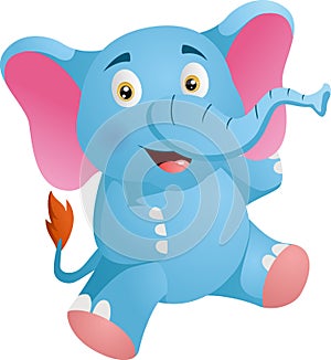 Cute little elephant cartoon posing