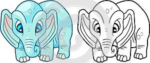 Cute little elephant, design funny illustration