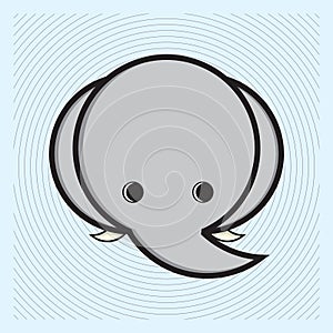 CUTE LITTLE ELEPHANT HEAD VECTOR