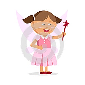 Cute little fairy girl with Magic wand