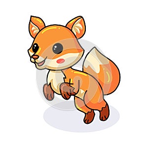 Cute little fox cartoon standing