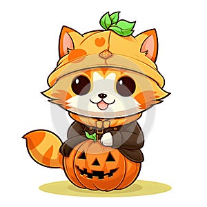 Cute Little Fox in Halloween costume