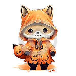 Cute Little Fox in Halloween costume