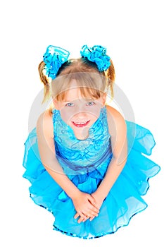 Cute little girl in ballroom dress