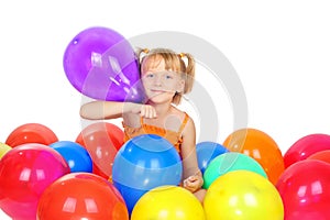 Cute little girl with baloons