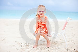 Cute little girl at beach