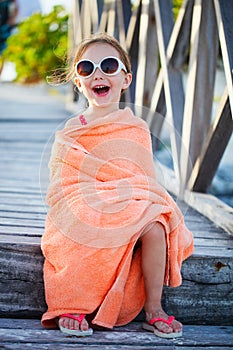 Cute little girl at beach