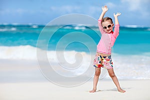 Cute little girl at beach