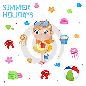 Summer holidays - Beach party elements - Adorable sticker