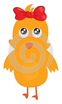 Cute little girl brown chick vector or color illustration