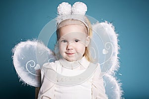 Cute little girl with butterfly costume