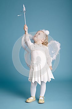 Cute little girl with butterfly costume