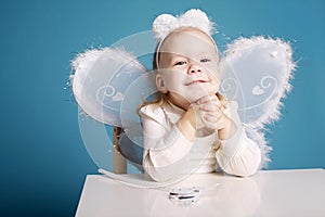 Cute little girl with butterfly costume