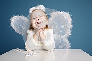 Cute little girl with butterfly costume