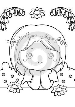 Cute little girl coloring pages for kids and adult