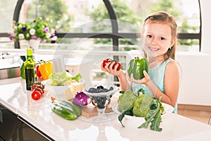 Cute little girl cooking