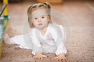 Cute little girl with Down syndrome