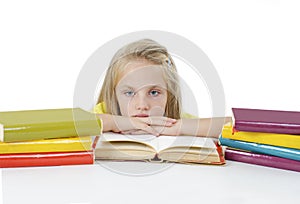 Cute Little Girl Having a Hard Time with Her Homework.