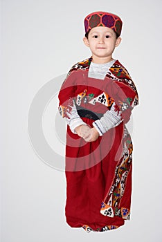 Cute little girl in Himachali traditional dress