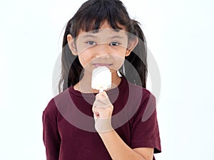 Cute little girl with ice cream