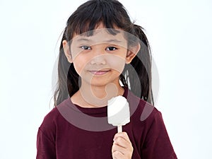 Cute little girl with ice cream