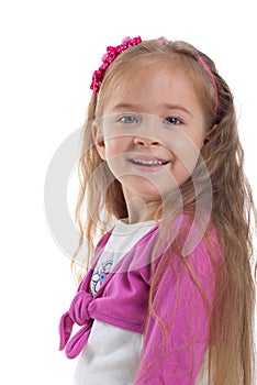 Cute little girl with long hair