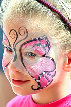 Cute little girl with makeup