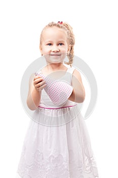 Cute little girl with party hat isolated