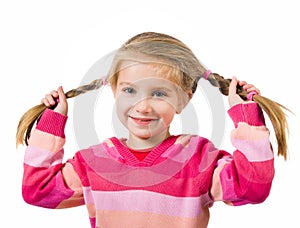 Cute little girl with a plaits