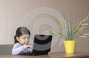 Cute little girl playing at the office