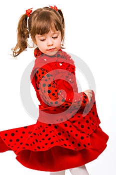 Cute little girl in red dress