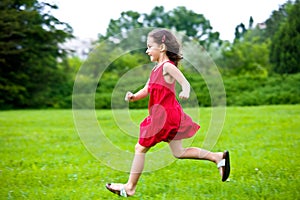 Cute little girl running
