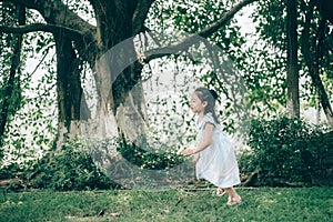 Cute little girl running