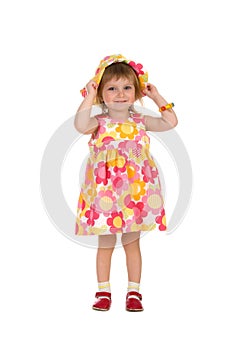 Cute little girl in summer dress