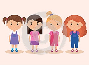 Cute and little girls group