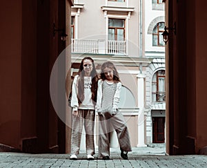 Cute little girls portrait outdoor