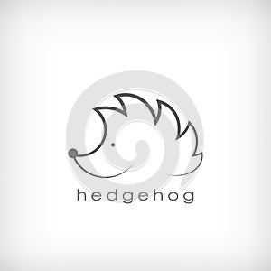 Cute little hedgehog symbol in simple outlines