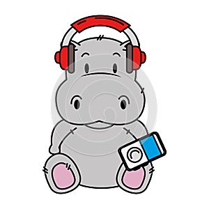 Cute little hippo character