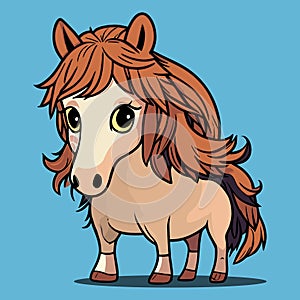 Cute little horse very long hair with bangs