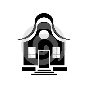 Cute little house icon, simple style