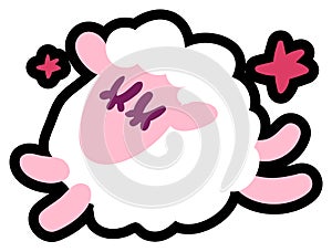 Cute little lamb flat vector illustration