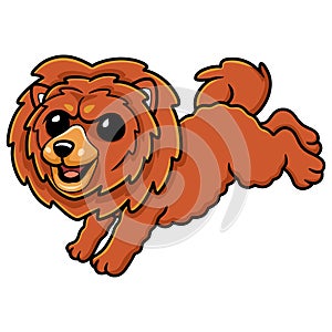 Cute little lion dog cartoon jumping